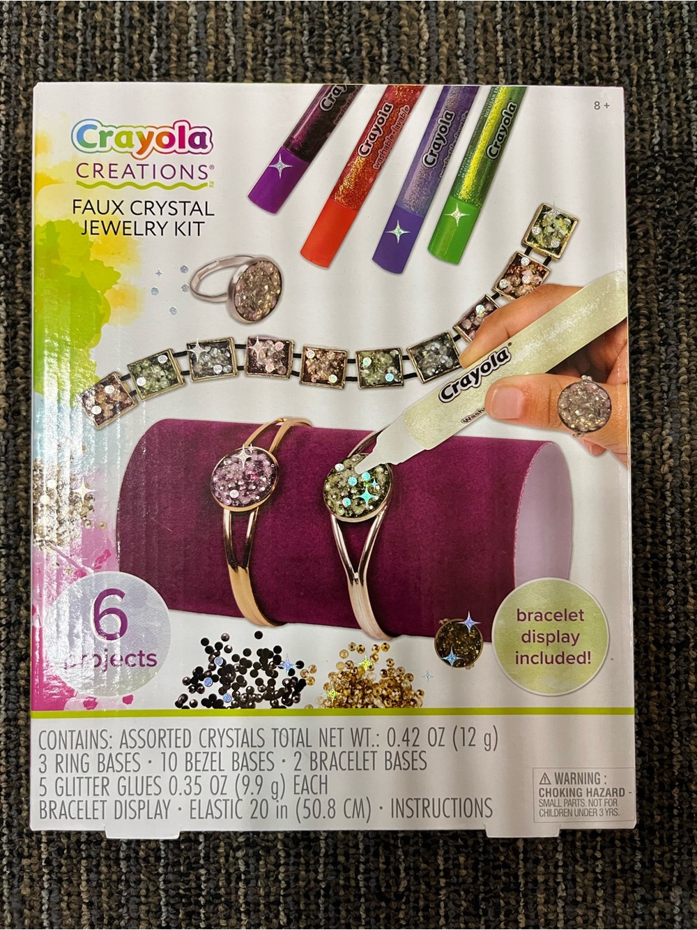 Crayola Creations Faux Crystal Jewelry Kit - Purple, Red, Orange, Green